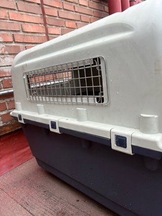 Transportín / Caseta Perros Azul blanco con ruedas