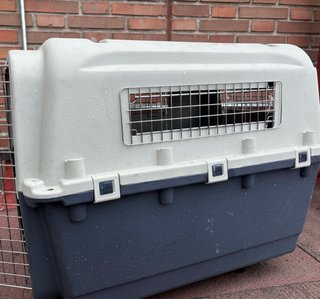 Transportín / Caseta Perros Azul blanco con ruedas