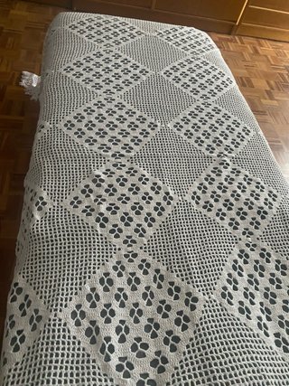 2 Colchas de Ganchillo Algodón Blancas