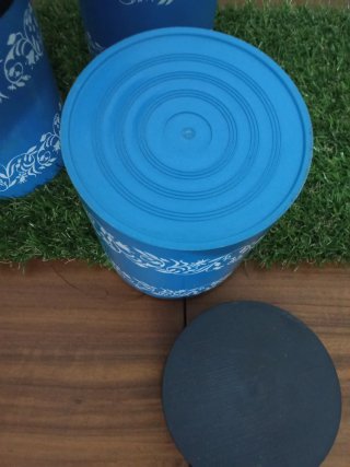 Conjunto 4 caixas de alimentos azuis