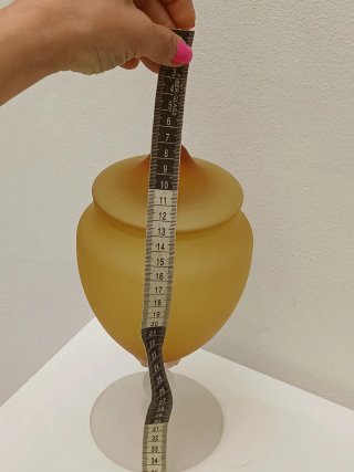 Vaso Murano Vintage Vetro Giallo Bianco