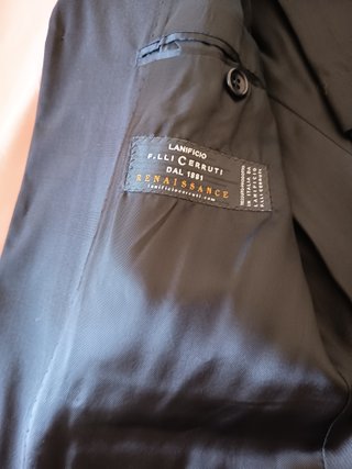 Traje Cerruti Negro Talla 48-40 Lana