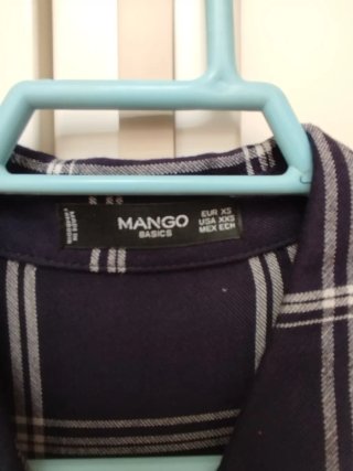 Camisa cuadros Mango Basics Talla XS