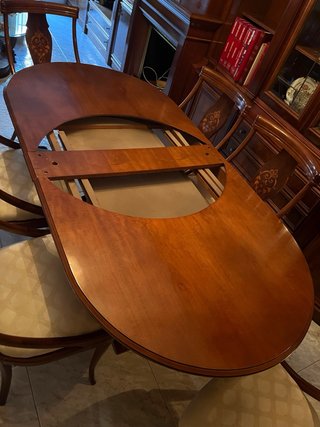 Mesa extensible comedor y 6 sillas madera