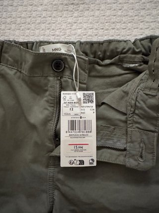 Pantalones cortos verdes talla 12 años