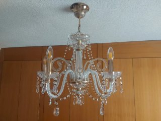Lámpara araña cristal roca y metal