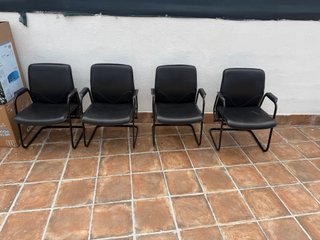 4 Sillas Oficina Negras