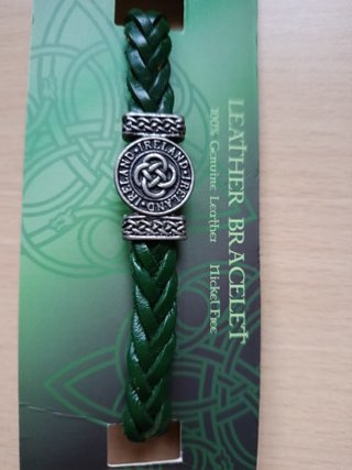 Pulsera Cuero Celtic Spirit Trébol Irlanda