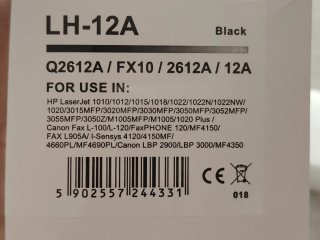 Toner HP 12A Q2612A LH-12A Nero nuovo