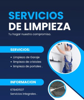 Servicios limpieza de cristales,Garaje y portales.
