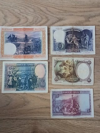 90 Billetes Españoles Pesetas.
