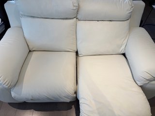 Sofá reclinable eléctrico de cuero blanco