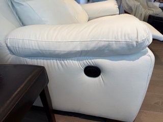 Sofá reclinable eléctrico de cuero blanco