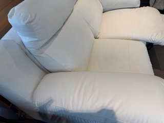 Sofá reclinable eléctrico de cuero blanco