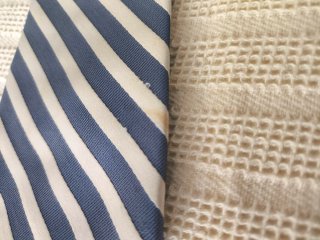 Corbata infantil azul y blanca
