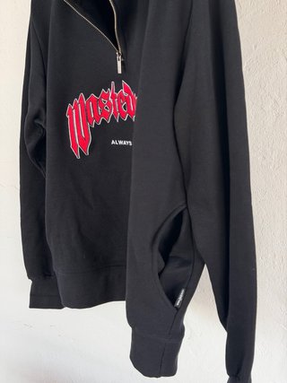 Sudadera Wasted Paris cremallera negra