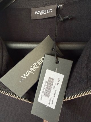 Sudadera Wasted Paris cremallera negra