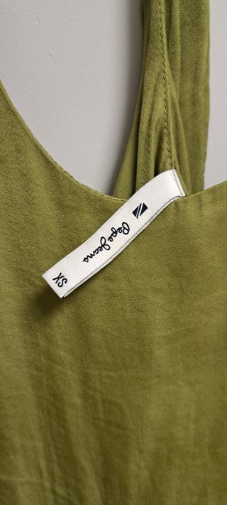 Vestido largo satén Pepe Jeans verde