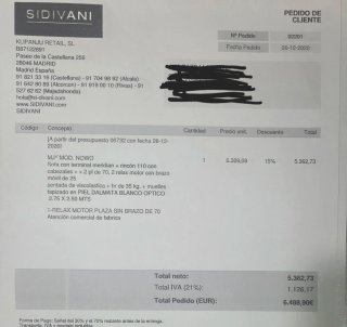 Sofá 5 plazas piel blanco en Moralzarzal