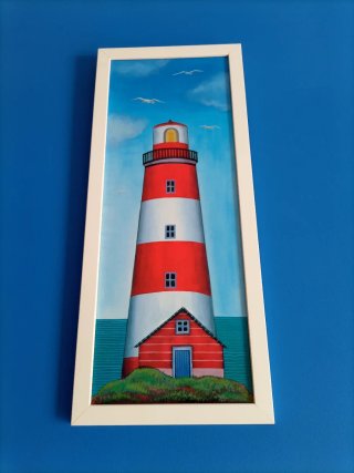 Cuadro decorativo náutico con barco y peces