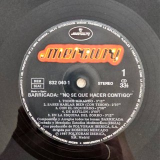 BARRICADA LP NO SE QUE HACER CONTIGO 1987 ROCK