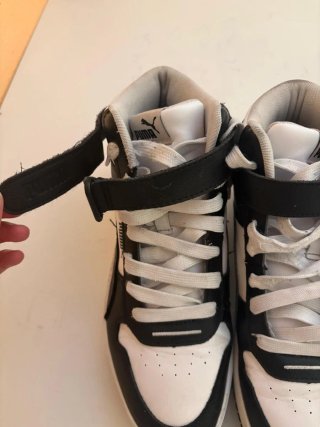 Zapatillas Puma plataforma blanco y negro