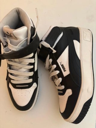 Zapatillas Puma plataforma blanco y negro