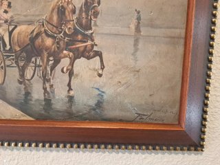 Quadro di Palmero: Carrozza e Cavalli
