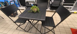Conjunto Mesa y 2 Sillas Terraza Plegable
