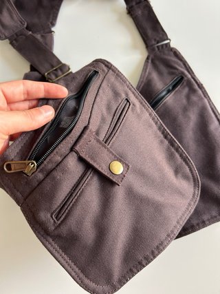 Chaleco/Arnés/Gilet Utilitario Marrón hecho a mano