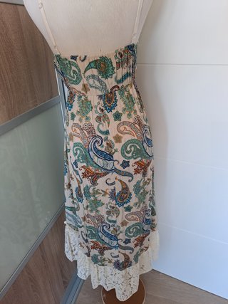 Vestido estampado paisley tirantes T.Única