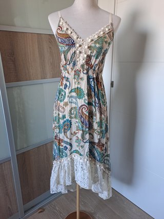 Vestido estampado paisley tirantes T.Única