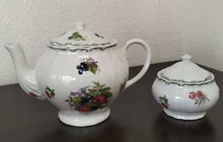 Juego té/café San Claudio Porcelana Frutas