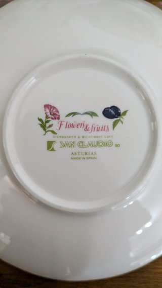 Juego té/café San Claudio Porcelana Frutas