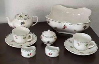 Juego té/café San Claudio Porcelana Frutas