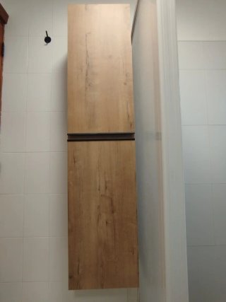 Mueble de lavabo, espejo y columna