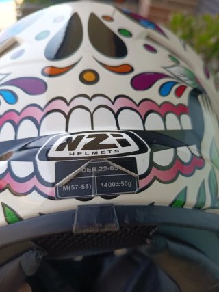Casco Moto NZI Talla M Calaveras Mexicanas