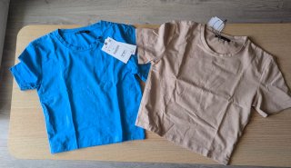 Pack 2 Camisetas Crop Zara Talla S