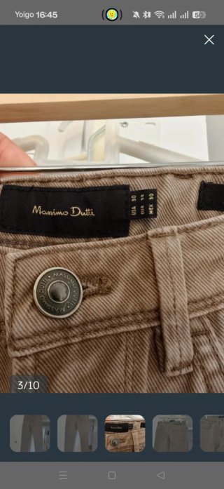 Pantalón Massimo Dutti beige hombre T38