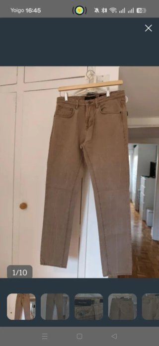 Pantalón Massimo Dutti beige hombre T38