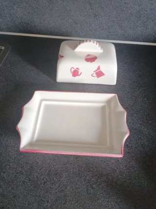 Portaburro ceramica italiana decorata a mano