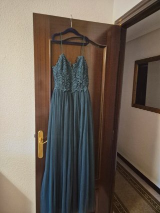 Vestido ASOS largo verde azulado