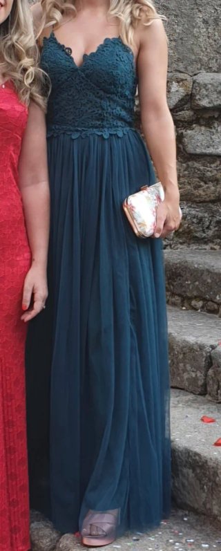 Vestido ASOS largo verde azulado