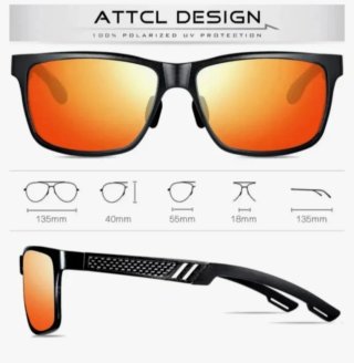 Gafas de sol polarizadas ATTCL negras y rojas