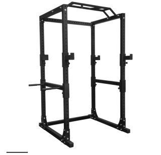 Rack de gimnasio con barra y discos