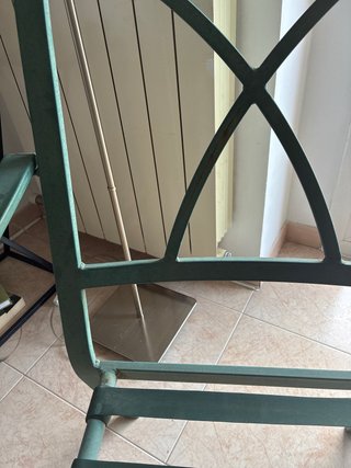 2 Sedie Vintage Verde Metallo