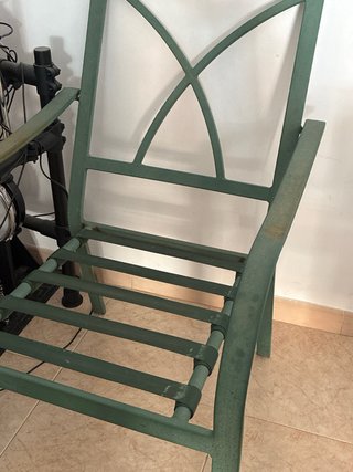 2 Sedie Vintage Verde Metallo