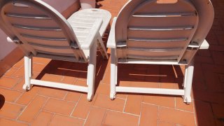 Tumbona exterior plegable blanca ( 2 unidades)