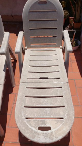 Tumbona exterior plegable blanca ( 2 unidades)
