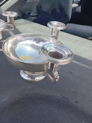 Centros de mesa portavelas plata francesa S.XIX